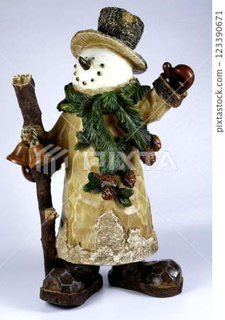 Christmas costume on a snowman toy 123390671