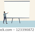 businessman standing on board with board 123390872