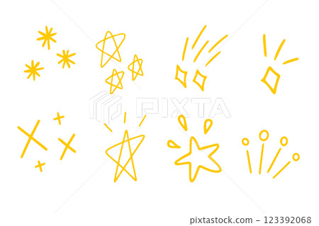 Various sparkle and doodle star hand drawn for element and illustration Various sparkle and doodle star hand drawn for element and illustration 123392068