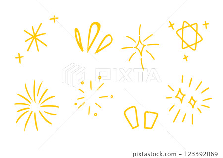 Various sparkle and doodle star hand drawn for element and illustration Various sparkle and doodle star hand drawn for element and illustration 123392069