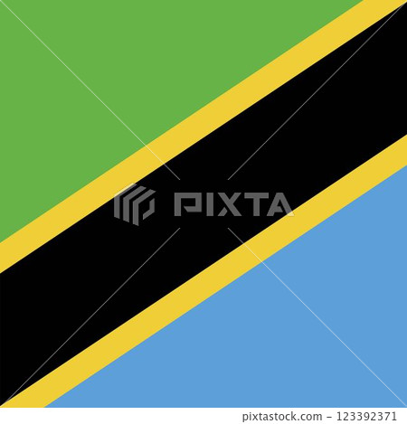 Tanzania square flag. Vector illustration. 123392371