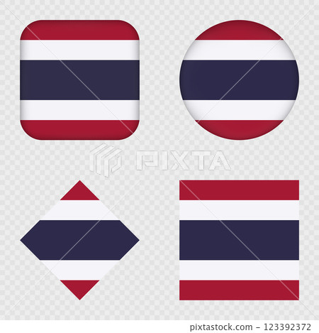 Thailand Flag Icons Pack. Vector illustration. 123392372