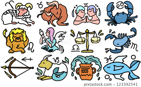 鉛筆畫風格的星座圖解 123392541
