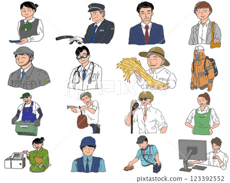 鉛筆素描風格的專業人士插圖 鉛筆素描風格的專業人士插圖 123392552