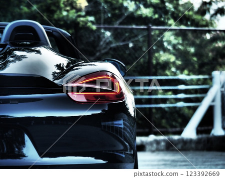 shiny black open car shiny black open car 123392669