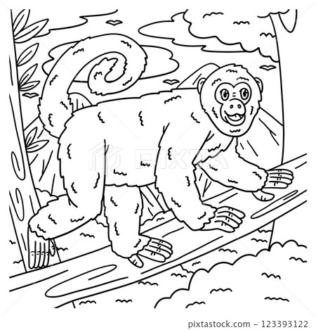 Peruvian Yellow Tailed Woolly Monkey Coloring Page Peruvian Yellow Tailed Woolly Monkey Coloring Page 123393122