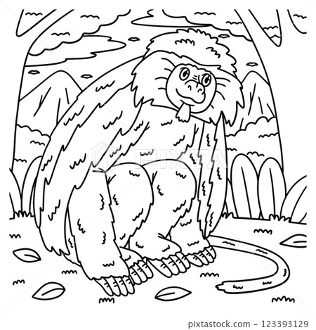 Colobus Monkey Animal Coloring Page for Kids Colobus Monkey Animal Coloring Page for Kids 123393129