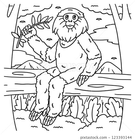 Douc Langur Monkey Animal Coloring Page for Kids  123393144