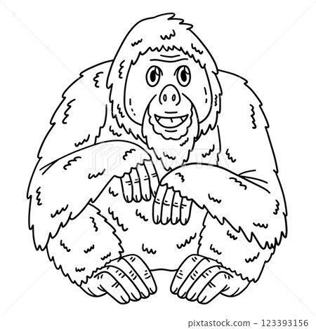 Orangutan Great Ape Animal Isolated Coloring Page Orangutan Great Ape Animal Isolated Coloring Page 123393156