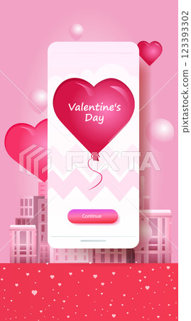 red air balloons in heart shape happy valentine day greeting card shopping poster or voucher holiday celebration concept vertical red air balloons in heart shape happy valentine day greeting card shopping poster or voucher holiday celebration concept vertical 123393302