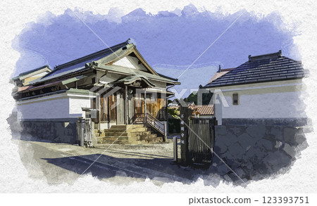 Watercolor painting of Sekigahara, Fuwaseki, Fuwaseki guardian site, Sekigahara Town, Gifu Prefecture 123393751