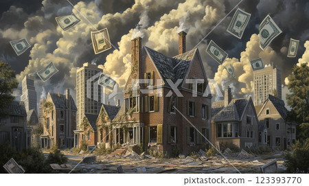 Housing price rise and collapse 123393770