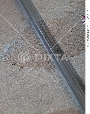 Water stains on the balcony Water Drainage Apartment balcony 123393890