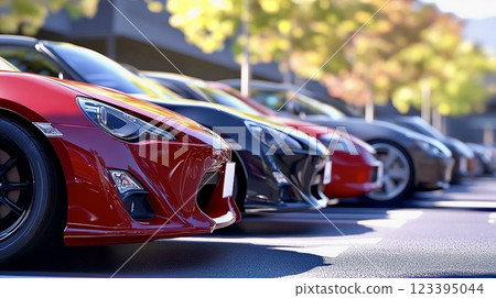 car parked in parking lot car parked in parking lot 123395044