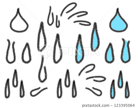 鉛筆畫風格滴水插畫 鉛筆畫風格滴水插畫 123395064