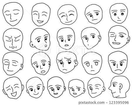 Pencil drawing style face illustration 123395096