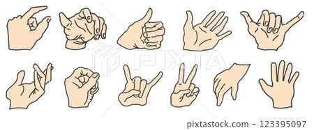 Pencil style hand illustration 123395097