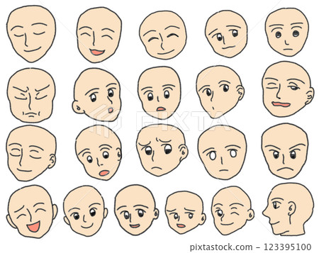 Pencil drawing style face illustration 123395100
