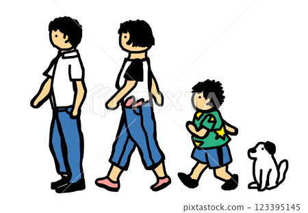 鋼筆式家庭插畫 123395145