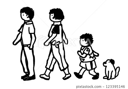 鋼筆式家庭插畫 123395146