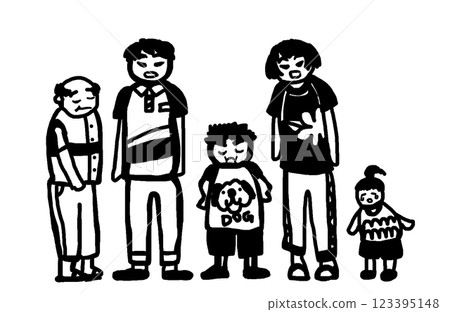 Pen-style family illustration Pen-style family illustration 123395148