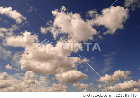 White clouds and blue sky 123395486
