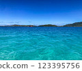 熱帶藍色的大海，晴朗的天空 123395756