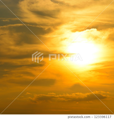 Cloudy sky and sunrise over the horizon. Cloudy sky and sunrise over the horizon. 123396117