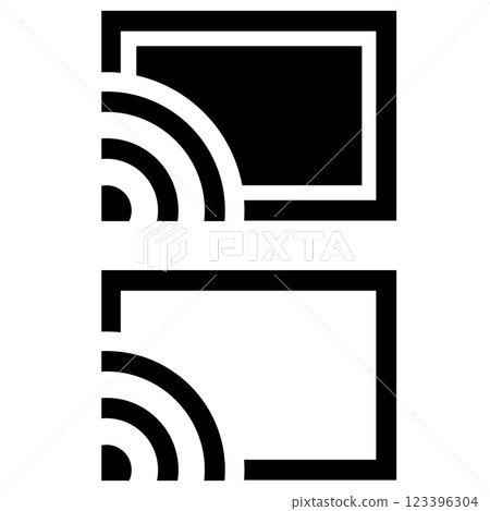 Screencast icon. Streaming sign. Screen cast symbol. flat style. Screencast icon. Streaming sign. Screen cast symbol. flat style. 123396304