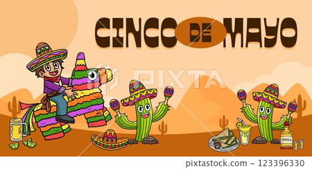 Cinco de Mayo Poster Panoramic Banner Background  123396330