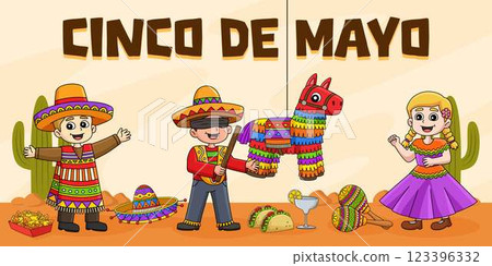 Cinco de Mayo Poster Panorama Banner Background  123396332