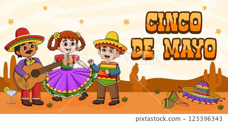 Cinco de Mayo Poster Panorama Banner Background  123396343
