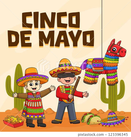 Cinco de Mayo Poster Square Banner Background  123396345