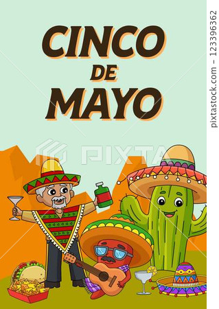 Cinco de Mayo Poster Vertical Banner Background Cinco de Mayo Poster Vertical Banner Background 123396362