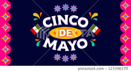 Cinco de Mayo Poster Panoramic Banner Background  123396370