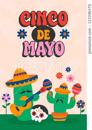 Cinco de Mayo Poster Vertical Banner Background  123396379