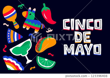 Cinco de Mayo Poster Horizontal Banner Background  123396408