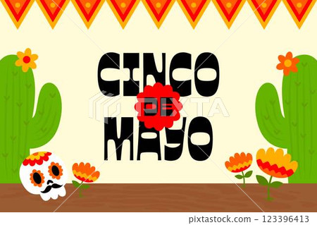 Cinco de Mayo Poster Horizontal Banner Background  123396413