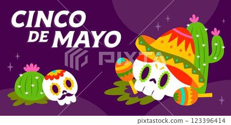 Cinco de Mayo Poster Panoramic Banner Background  123396414