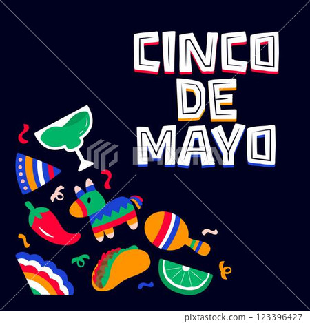 Cinco de Mayo Poster Square Banner Background Cinco de Mayo Poster Square Banner Background 123396427