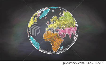 地球黑板粉筆環保形象 地球黑板粉筆環保形象 123396545