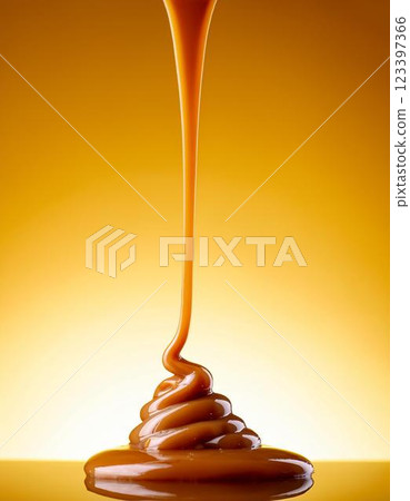 Caramel sauce scene 123397366