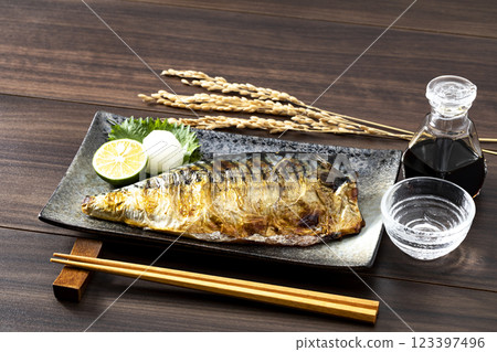 Grilled mackerel 123397496