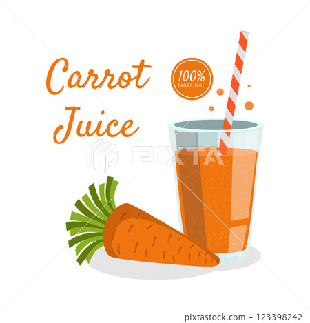 Carrot Juice Banner Template, Fresh Vegetable Drink Vector Illustration Carrot Juice Banner Template, Fresh Vegetable Drink Vector Illustration 123398242