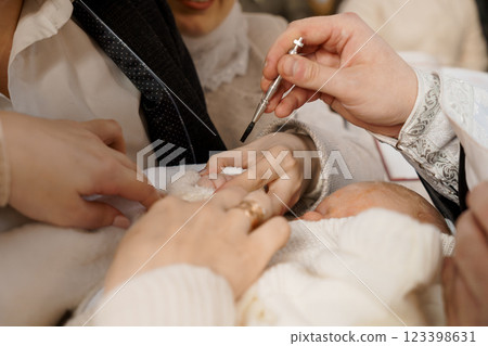 A Heartwarming Baptism Ceremony with Family Participation 123398631