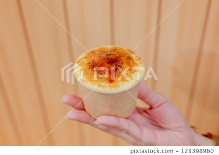 Custard brulee ice cream 123398960