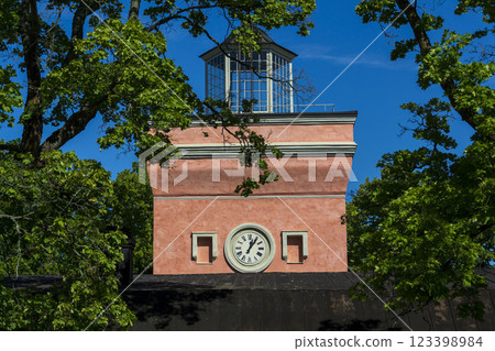 Building on islands of Suomenlinna sea fortress southest form Helsinki city center, Finland, sunny summer day, UNESCO World Heritage Site 123398984