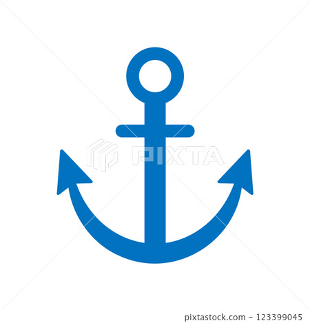 簡單的錨圖標海洋材料向量 123399045