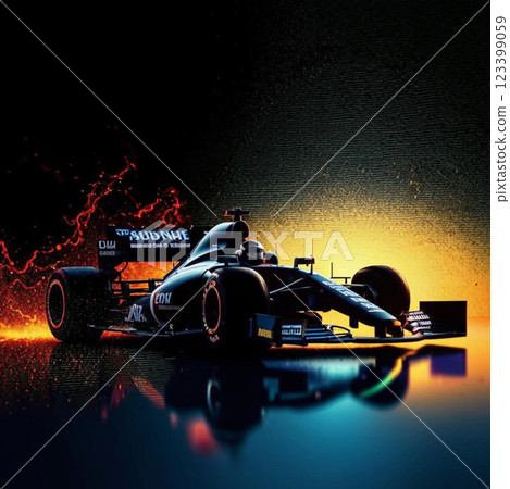 F-1 racing car. A graceful Formula One car in all its beauty. 123399059