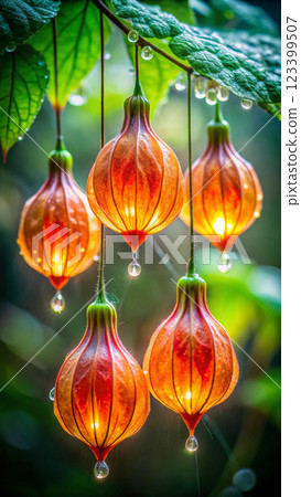 chinese new year lanterns in the garden 123399507